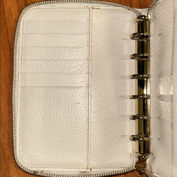 Authentic Gucci GG Zip Around Canvas Agenda with Charm Zipper Pull